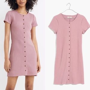 Madewell Ribbed Pink Mini Sweater Dress Sz XS NWT
